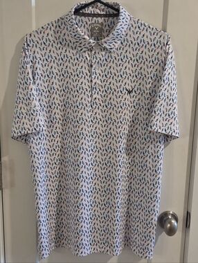 Callaway Opti-Dri Golf Polo Shirt - Parrot All-Over Print AOP - Size Medium